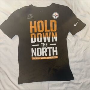 NIKE PITT STEELERS 16 AFC N CHAMPS GREY SHIRT SZ.S